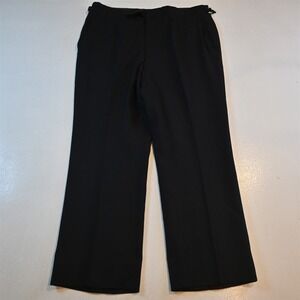 Vtg Oxxford 34x30 Black Wool Flat Front Side Tab Classic Dress Mens Pants